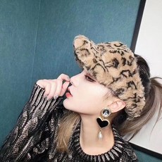 여성 추동 호피 메쉬 레드 울라이크 스냅백 모자JJWPku