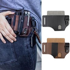 PU 가죽 전술 다기능 벨트 도구 EDC 도구 스토리지 가방 벨트 파우치|Waist Packs|, 1개, LB