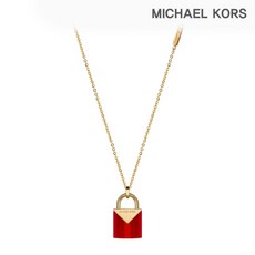 Michael Kors 마이클코어스 골드 레드 패드락 목걸이 MKC1039AD710
