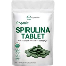 Micro Ingredients Spirulina 스피루리나 720정 남조류, 1개, 200정