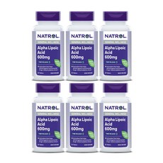 Natrol 미국직배송 나트롤 알파리포산 600mg 칼슘 100mg 45 타블렛 정품, 45정, 6개