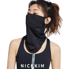 NICKKIM 닉킴 얼굴햇빛가리개 자외선차단 마스크 남성 여성 골프 스포츠 냉감 여름 쿨마스크, MS매쉬 블랙