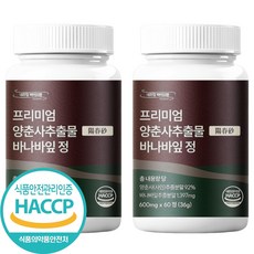 식약처인증 Haccp 프리미엄 양춘사추출물 바나바잎정 미얀마산 사인씨 600mg, 2개, 60정