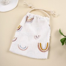 기저귀 코튼 베이비 백 스트링 스태커 캐디 오거나이저 파우치 아기 액세서리 에센셜, [15] white rainbow