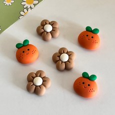 센트츄 한라봉+브라운꽃 냉장고자석 6EA