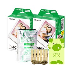 인스탁스 미니필름 5팩(50장)+1단앨범+포토라인 인스탁스필름, 1개, .