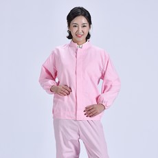 작업복 긴팔 워싱면 식품공장 투피스형 세트포장 가공 공장작업장 먼지방지 위생 옷시원한 남녀, C04-핑크 미포함 모자