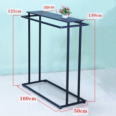 옷가게 중앙행거 선반 매장용 편집샵 양면 의류 랙 스탠드 인테리어 더블행거, 블랙더블바길이 1m높이1.3m