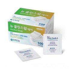 뉴 클린스왑 에이 1박스 100매입 알콜솜 낱매포장, 4개, 100개입 - 뉴클린스왑