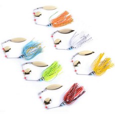 Spinnerbait 무게 금속 낚시 숟가락 지그 미노우 포퍼 스커트 실리콘 낚시 미끼 스피너 미끼 키트 드 wobbler, 1개