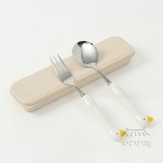 심쿵오리 휴대용 숟가락 포크 세트(옐로우), 상세 설명 참조, 단품없음, 1개
