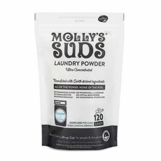 Molly's Suds 몰리스서즈 농축 세탁세제 파우더 무향 무염료 Unscented Laundry Detergent Powder 2.27kg, 1팩