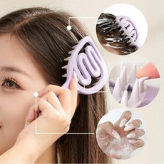 위싱 네일 손상없는 손잡이형 샴푸브러쉬, 1개, 퍼플