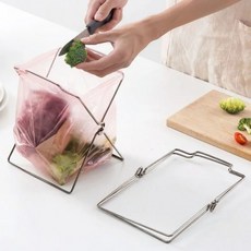 스테인레스 휴지통 쓰레기통 걸이 고리 쓰레기봉투 이동식 싱크대, 1개, 상세페이지 참조