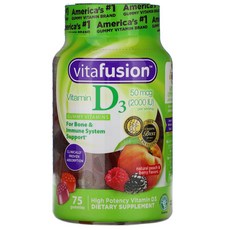 VitaFusion Vitamin D3 Natural Peach &amp; Berry 50 mcg (2 000 IU) 75 Gummies