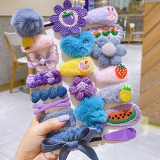 머리핀 헤어액세서리 털 큐트 BB 겹 카드 쇄발 프린세스 앞머리 클립 악세사리