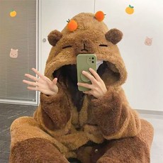 굴뚝강아지 카피바라 잠옷 웃긴 재미있는 수면 동물