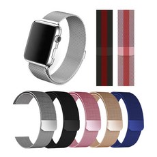 애플워치 SE 6 5 4 3 2 1 밀레니즈루프 마그네틱 메탈밴드 38 40 42 44mm 스트랩 시계줄, 38/40mm, 로즈골드
