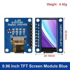 TFT 디스플레이 풀 컬러 LCD 모듈 0.96 인치 1.3 IPS 7P SPI HD 65K ST7735 ST7789 드라이브 IC 80x160 240x240 OLED 아님, [01] 0.96 TFT Blue Board, 01 0.96 TFT Blue board, 1개