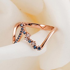 더블유 청큐빅 반지 14K 18K