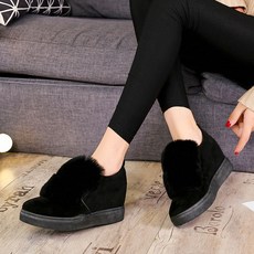 방한화 털신 따뜻한 여자 스웨이드 겨울신발 데일리 양털 굽있는 슈즈