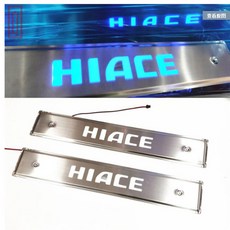 자동차 2005- hiace 버스 슬라이딩 도어 LED 스트리머 스테인레스 스틸 씰 2 pc에 적용, [02] 2pc
