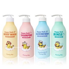 해피덕 바디워시 샴푸 린스 올인원워시 500ml 4종류중가능 유아 어린이 바스 목욕 사워 키즈, 해피던 올인원워시, 1개