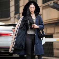 여자겨울코트 밍크 내피 파카 코트 여성 2020겨울용 신제품 보통길이 NickGarment모자달린스커트 밍크코트 분리가능