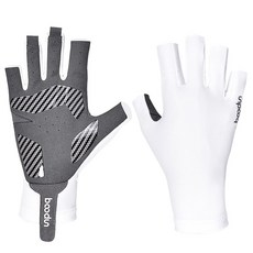 Fingerless Fishing Half Finger Gloves Non-slip Padded Riding Short Open Finger Glove Soft Elasti, White, L, 1개