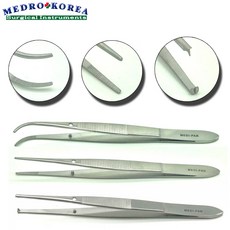 Medro-korea 의료용 간호사 핀셋 모음, 1개, 안과핀셋 무구(직)10cm