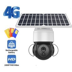 영어 매뉴얼 HD 태양광 카메라 1080P 4G SIM/WIFI PIR 인체 검측 안전 카메라 오디오 무선 컬러 야간 CCTV 배터리, 무선 카메라