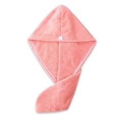 드라이 헤어캡 마이크로 화이버 헤어 타올 프리미엄 곱슬 머리 방지 랩 여성 및 남성용 모자 슈퍼 흡수성 래핑 목욕 캡, [05] 분홍색, 1개