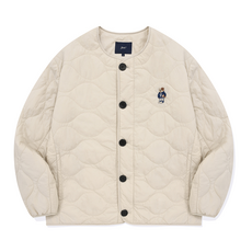EMBROIDERY DAN COLLARLESS
 예일 EMBROIDERY DAN COLLARLESS QUILTING 경량패딩 아이보리