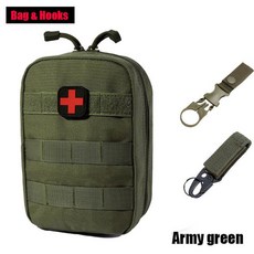 전문가 구급 보관 Molle-전술 응급 처치 키트 의료 가방 레드 야외 허리 팩 육군 사냥 군사 비상 캠핑, 08 AG BAG, 1개