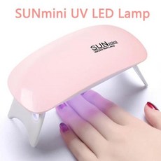 네일드라이어 건조기 LED 전문 네일 램프 매니큐어 강력한 젤 자동 감지 광택 건조, 6W MINI Pink_UK, 1개