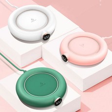 머그워머 3단온도조절 온도유지 컵받침대, 그린(M306), 1개