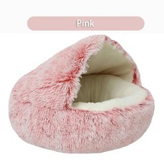 긴 봉제 애완 동물 침대 고양이 바구니 수면 가방 작은 강아지용, 4.Pink, B.60X60CM, 1개