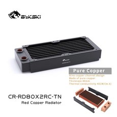 Bykski 순수 구리 라디에이터 30mm 두께 8cm 팬 고성능 열 분산 물 냉각 CR-RD80RC-TN, CR-RD80X2RC-TN, 1개