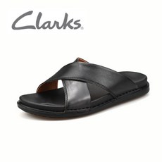 CLARKS 클락스 남성화 여름 가죽 오픈토 샌들 슬리퍼