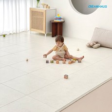 크림하우스 셀프시공 매직 퍼즐매트 50x50x2.5cm, 문스톤크림/사이드형