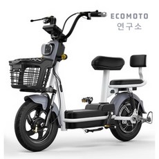 Ecomoto 연구소 전동 스쿠터 전기 자전거 바이크 350w 48V 탈착 배터리 출퇴근, 24AH, 그레이