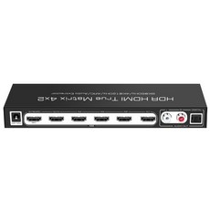 HDMI 2.1 매트릭스 8K 60Hz 4K 120Hz 선택기 4x2 분배기 스위처 4 인 2 출력 오디오 추출기 포함 HDCP2.3, 01 Black_03 UK Plug, 1개