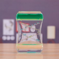 오일모래시계 계단식 방울 모션 타이머 물멍 인테리어 소품, 6.오일모션 그린블루