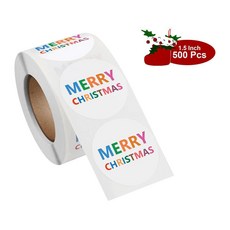 Royalways 2020 메리 크리스마스 스티커 라벨 선물 3.8CM 500Pcs / 롤 크리스마스 스티커 롤 메리 크리스마스 스티커