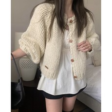 멜라운지 핸드메이드 벌룬 가디건