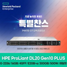 [P44115-B21_Promo] HPE DL20G10 PLUS (E-2336 6C 2.9GHz/16G/4SFF/E208i-a/300GB SAS HDD/500W/레일킷) 정품