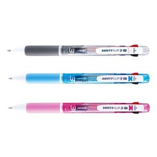 [바이오피스]3색 볼펜 세이프티 바인더 클립 굵은 펜 0.7mm 초저점도 마이펜 부드러운 필기감 사무 용품 필기구, 블루