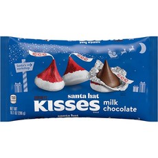 HERSHEY'S KISSES Milk Chocolate 허쉬 키세스 산타모자 밀크초콜릿 10.1oz 2팩, 286g, 2개