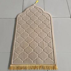 벨벳 예배 담요 플란넬 양각 매트 다양한 색상 모양의기도 라마단 선물, 65x110cm, CHINA, 1개, 03 Cream-CR_01 65x110cm