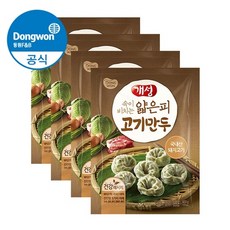 [KT알파쇼핑][동원] 개성 얇은피 만두 400g x4봉 고기/김치, 4개
